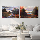 Colorful Wilderness VI and VII - High Resolution Giclee Printed Canvas Framed in Contemporary Clear Acrylic Frame